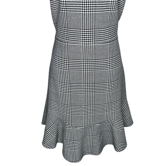 Alice & Olivia Classics Rapunzel Glen Mockneck Black White Wool Dress Size 8 - Picture 7 of 11